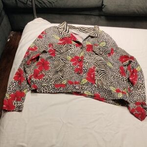 Vintage Nancy Bolen For City Girl Women's Button Up Blouse Size Large